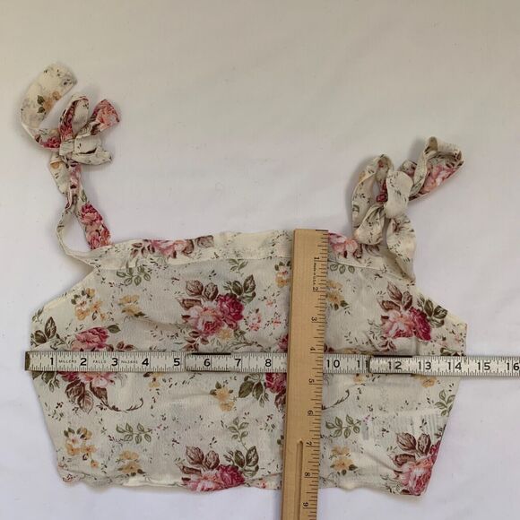 Reformation Gramercy Two Piece Set Floral Crop Top Pencil Skirt S 4 Pink Ivory - Picture 4 of 16